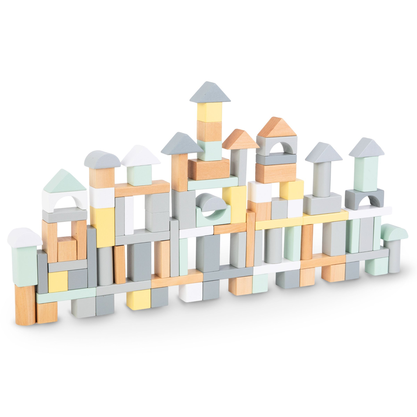 Pastelfarvede træklodser - sæt med 100 XL-klodser