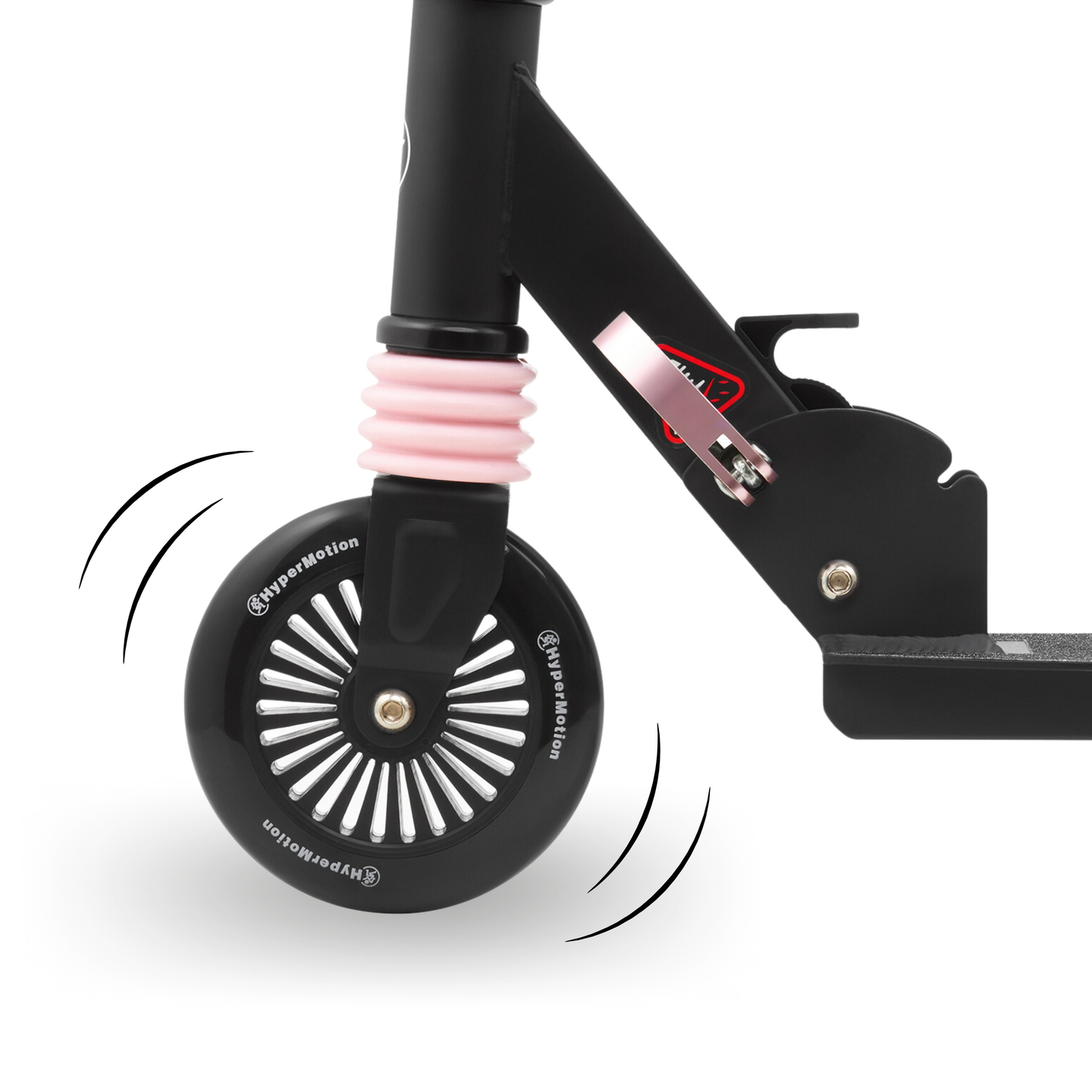 Tohjulet scooter med støddæmper WALLY 4-9 år fra HyperMotion sort-rosa