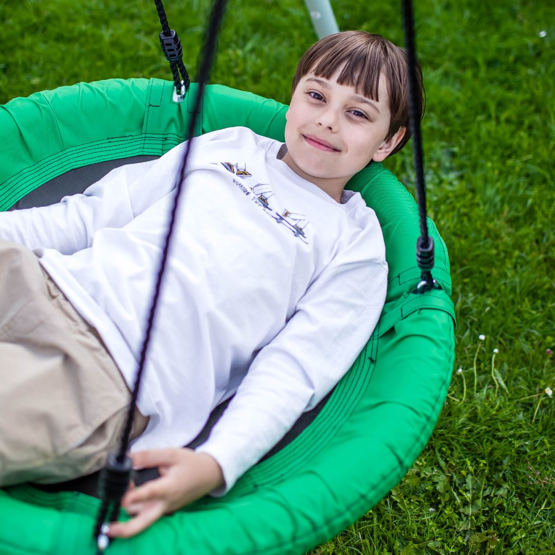 Dobbelt havegynge med stel og reb - sæde og storkerede