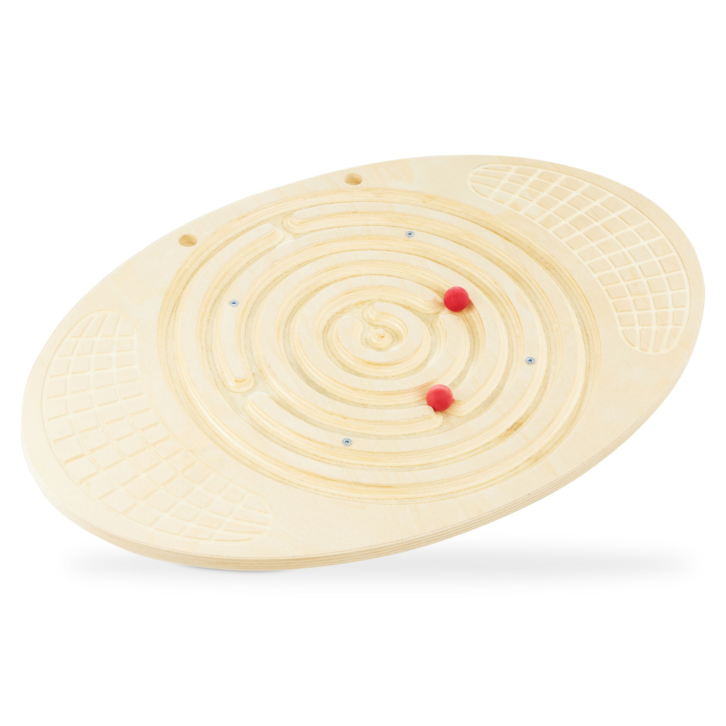 Balancebræt i træ med labyrint og bolde - balancevippe