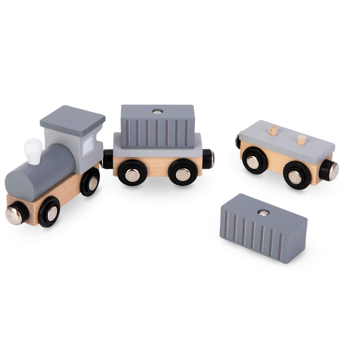 Mobil havnekran med magnetspil og tilbehør - sæt i træ