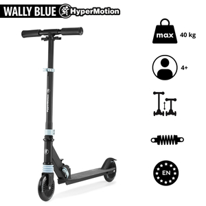 Tohjulet scooter med støddæmper WALLY 4-9 år fra HyperMotion sort-grøn