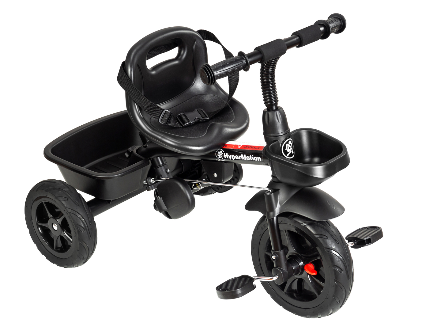 HyperMotion TOBI VECTOR trehjulet cykel - evigt oppustelige hjul + skubbebøjle. Farve: sort.