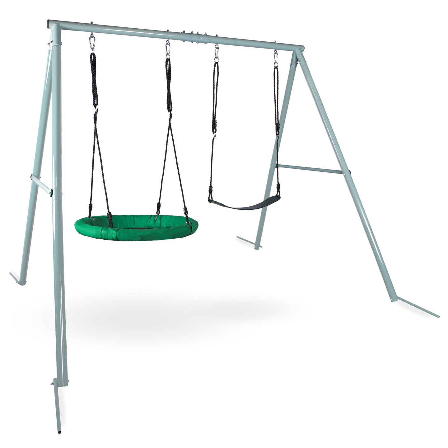 Dobbelt havegynge med stel og reb - sæde og storkerede
