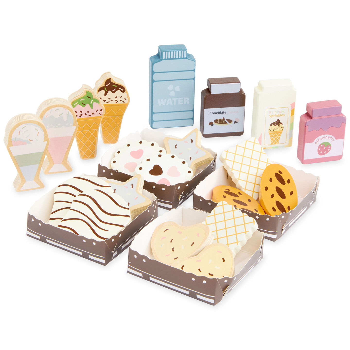 Sammenklappelig træbutik - café, konditori med tilbehør