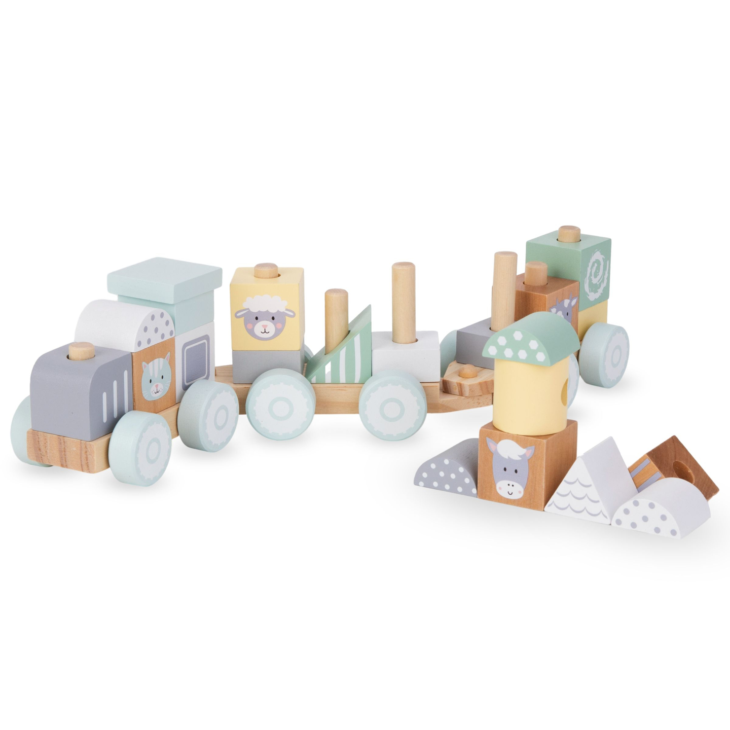 Trætog med klodser til en dreng - Farm