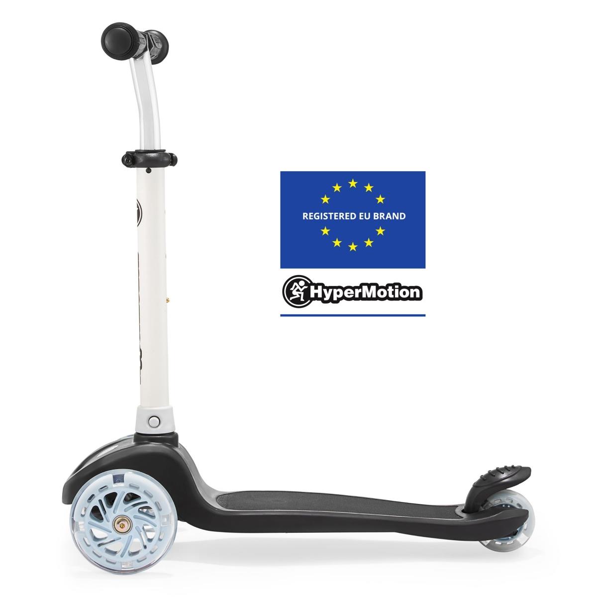 TRINGO trehjulet balancescooter, 3-8 år gammel - sort + lysende LED hjul