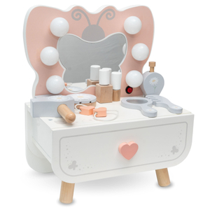 Mini toiletbord i træ med LED-belysning - Butterfly
