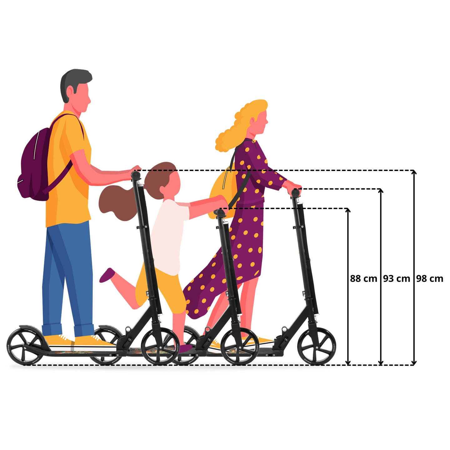 Tohjulet cityscooter VIBE Sort HyperMotion - 100kg