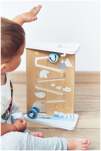 To-sidet sensorisk manipulationsbræt i træ