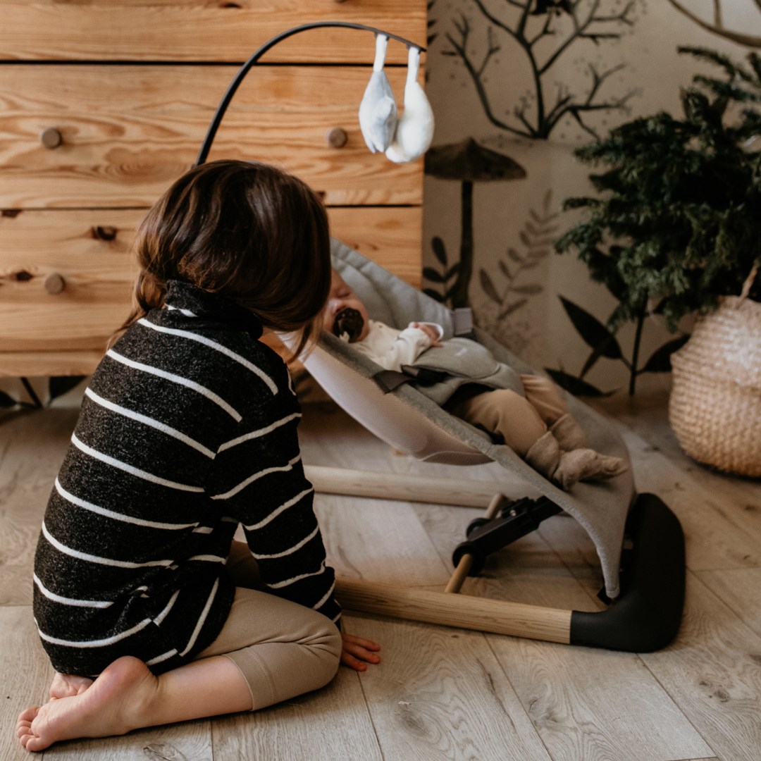 2-i-1-gyngestol Moby-System LILY - grå