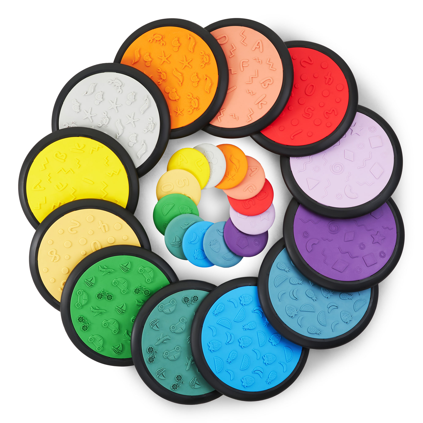 Farverige sanseskiver til børn - 24 stk
