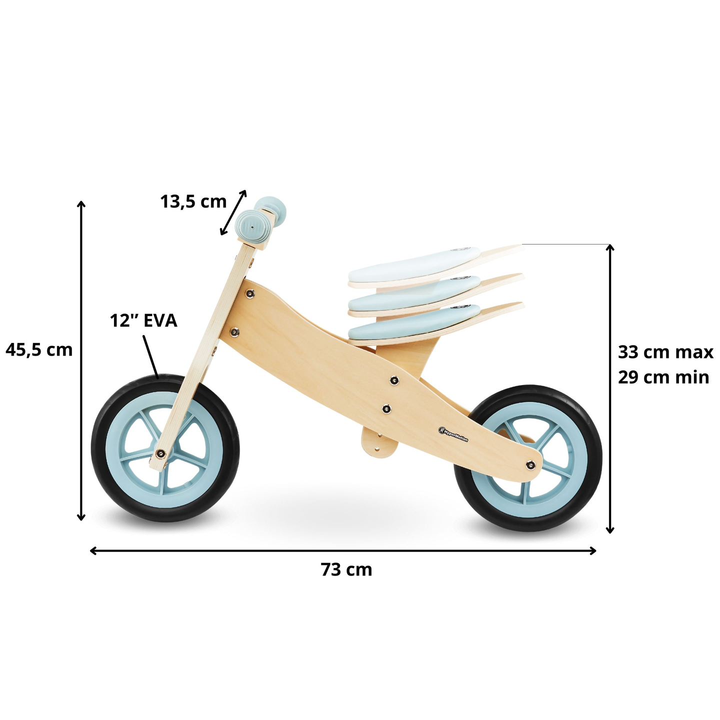 Trehjulet cykel og balancecykel i træ 2in1 - HyperMotion PERCY - blå