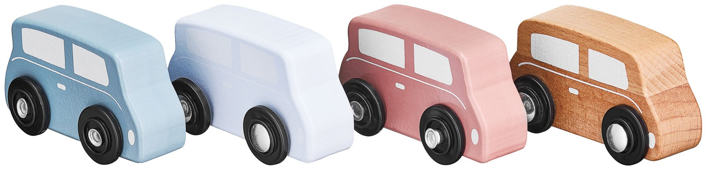 Trælastbil med 4 biler