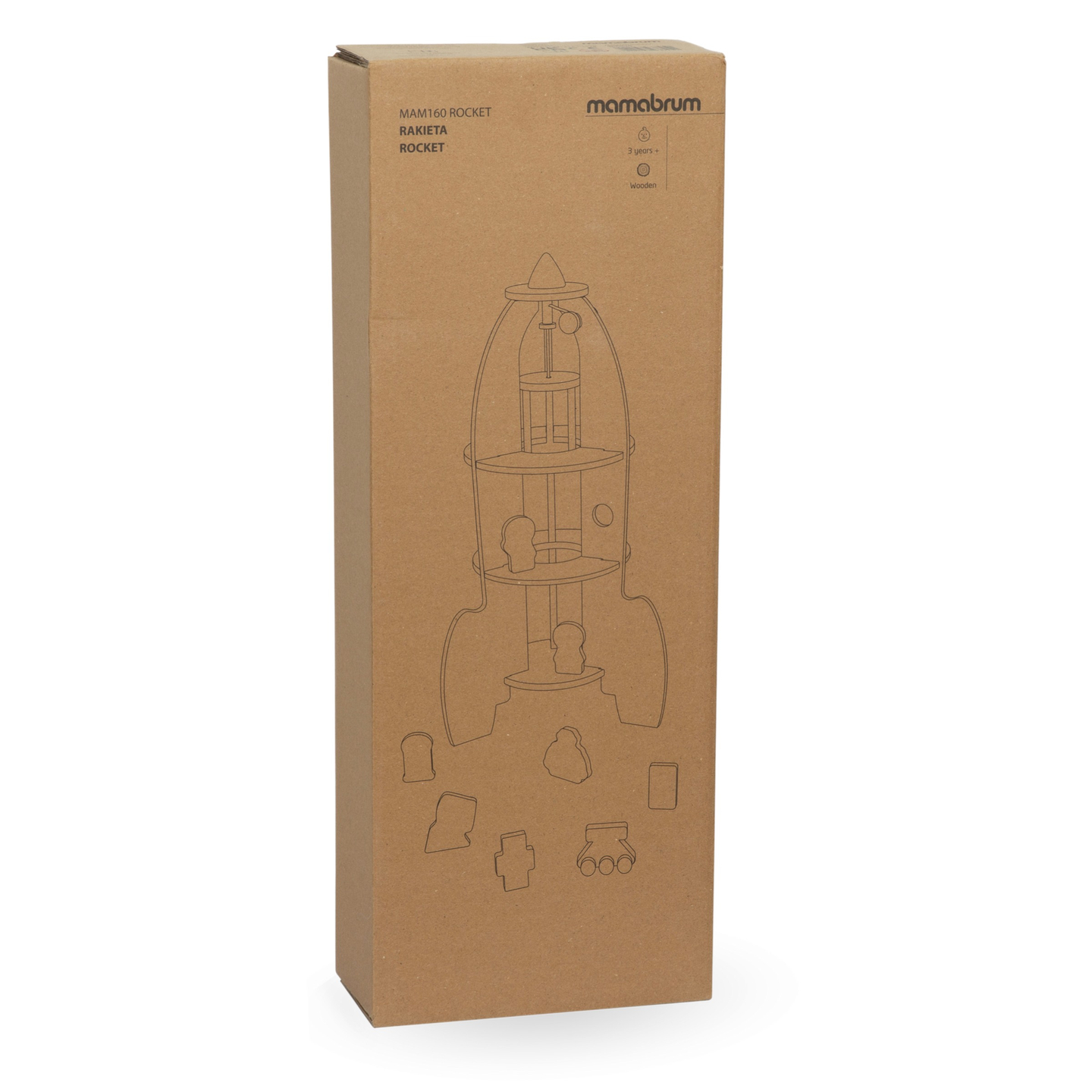 Stor trærumraket med elevator og tilbehør - XXL