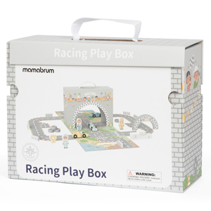 Magnetisk kuffert med racerbane, trækøretøjer og vejtilbehør
