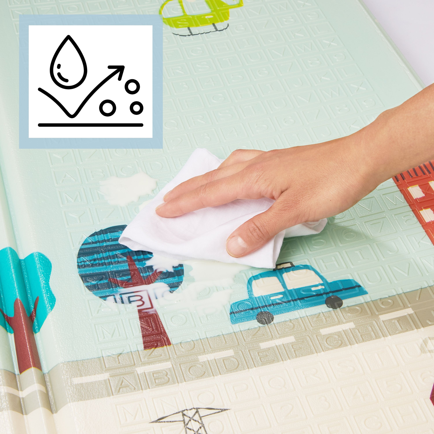 Dobbeltsidet skummåtte XXL - sammenfoldelig 1 CM (bjerg og vej)