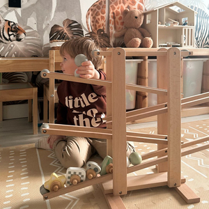 Stor blindgyde i træ - rutsjebane med snurrende elementer