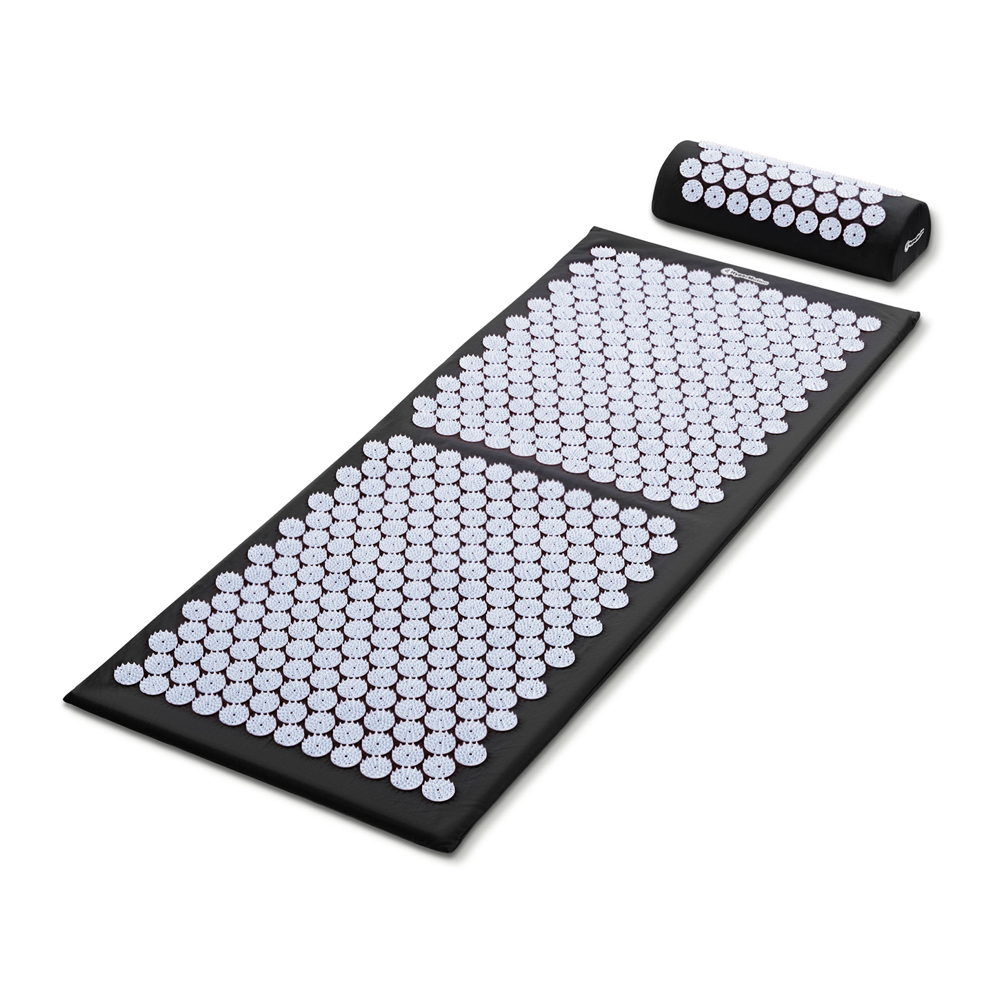 Stor akupressurmåtte med pude og betræk - 130 cm HyperMotion sort og hvid