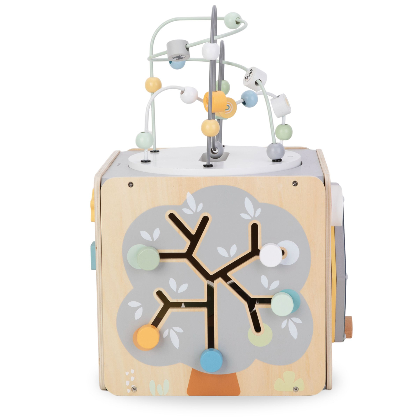 Stor aktivitetsterning i træ med løkke - Montessori