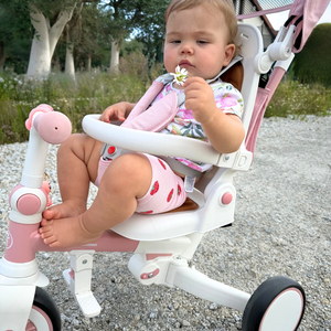 8-i-1 multifunktionel trehjulet cykel TOBI FOREST - pink