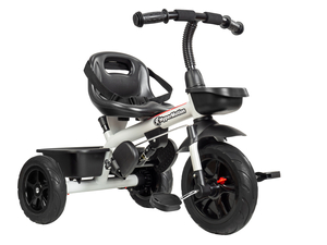 HyperMotion TOBI VECTOR trehjulet cykel - evigt oppustelige hjul + skubbebøjle. Farve: lysegrå.