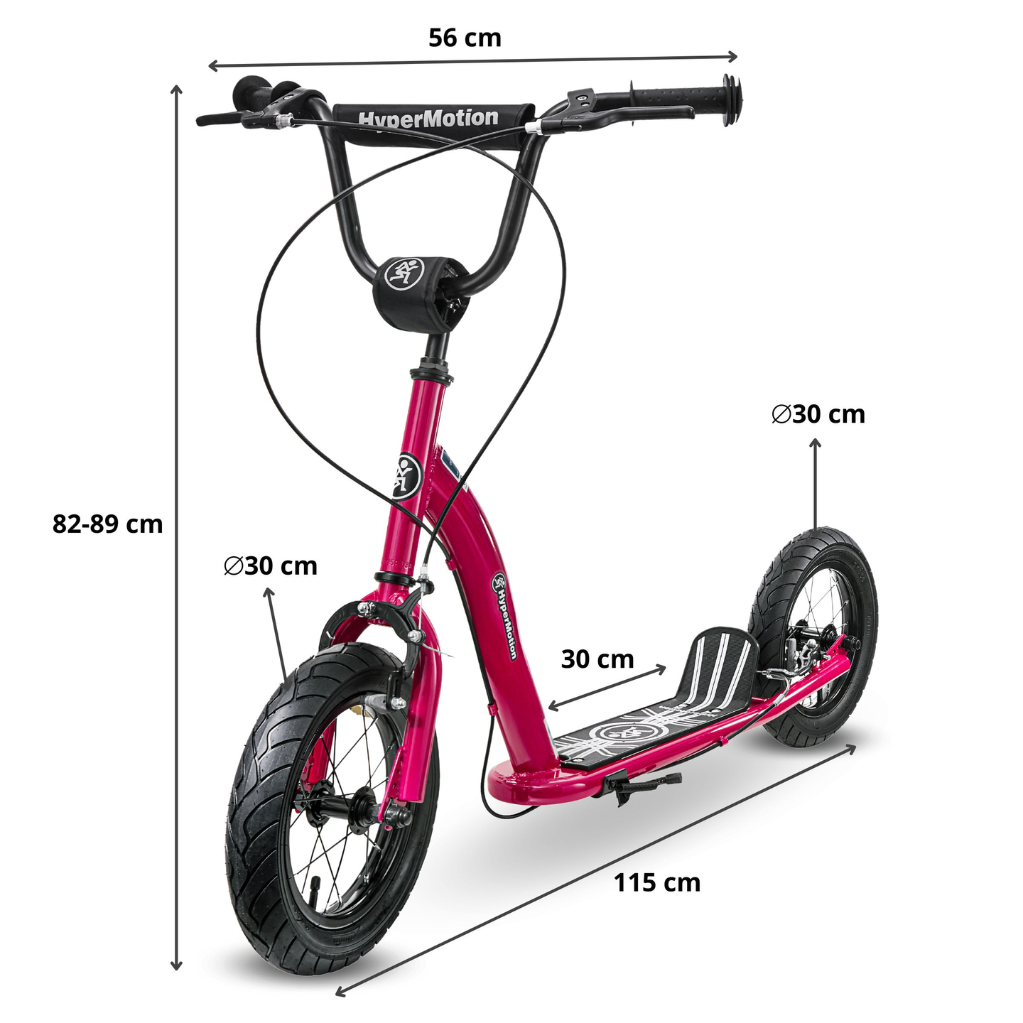HyperMotion RUBY 12 scooter (30 cm oppustelige hjul) - fuchsia/magenta