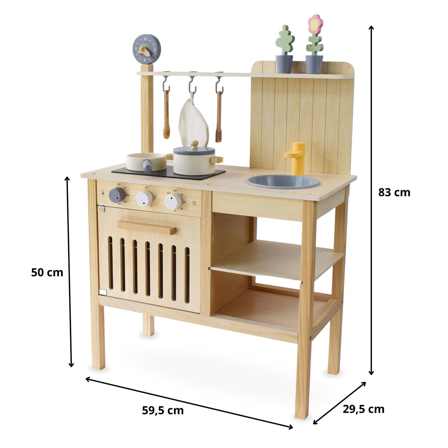 Havekøkken i træ med tilbehør - naturlig boho