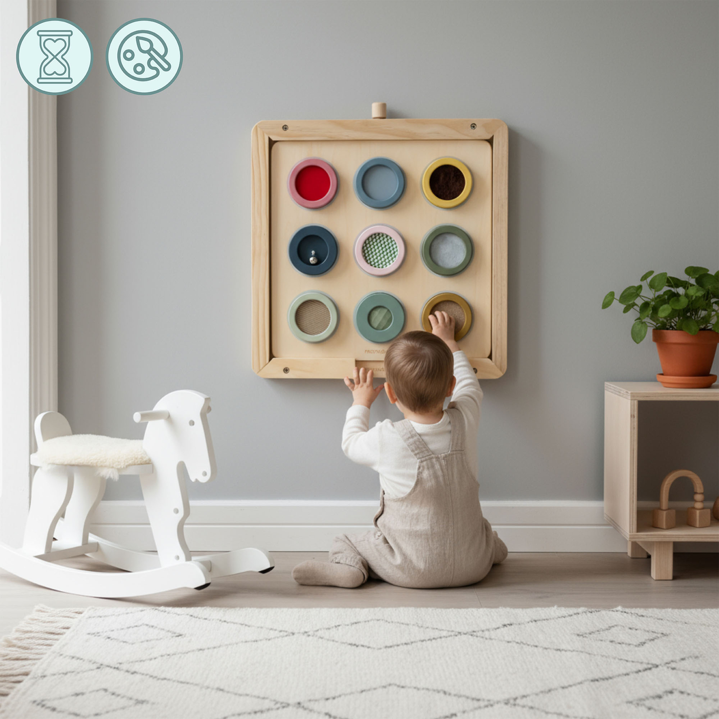 Trævægramme - til montering af Mamabrum pædagogiske tavler