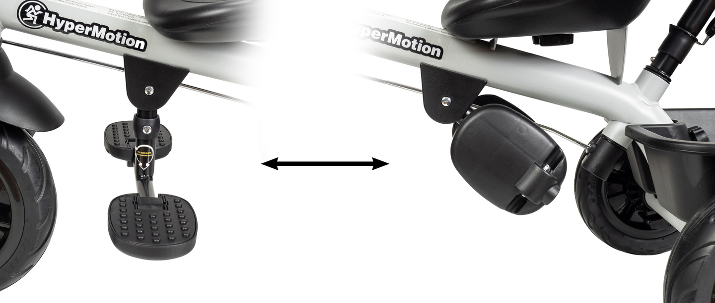 HyperMotion TOBI VECTOR trehjulet cykel - evigt oppustelige hjul + skubbebøjle. Farve: lysegrå.