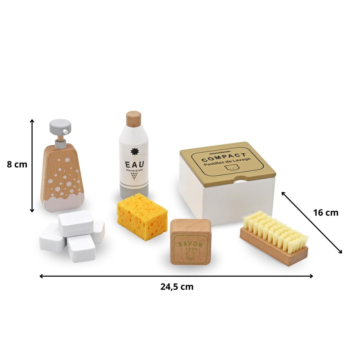 Rengøringssæt i træ til børn - 10 dele