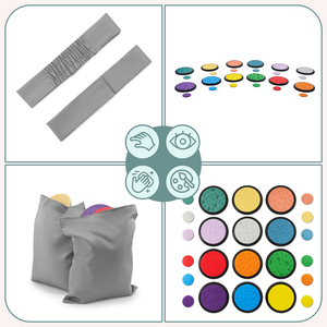 Farverige sanseskiver til børn - 24 stk