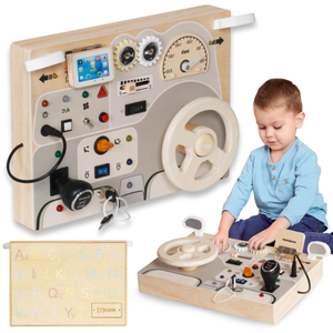 Montessori-legeplade i træ til små børn - bilens instrumentbræt