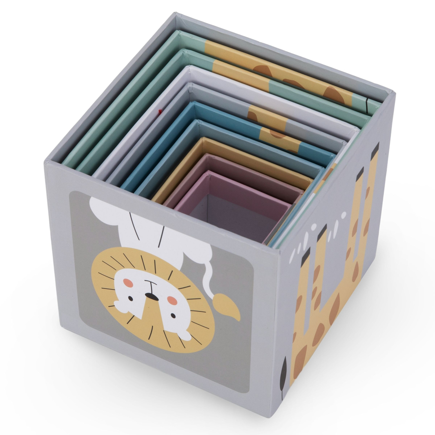 Puslespilstårn til børn 10 brikker - tal og dyr