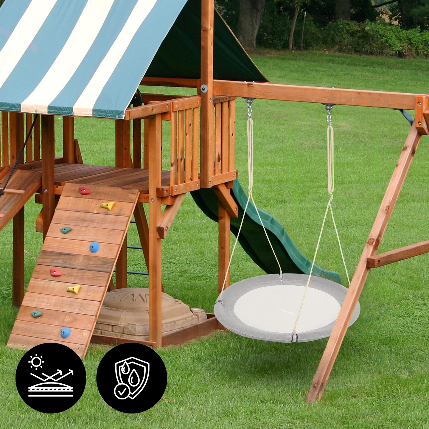 HyperMotion storkerede-gynge - 100 cm i diameter, grå farve