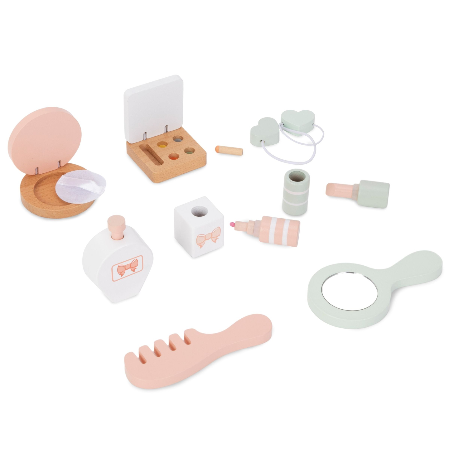 Børnefrisørbord i træ med tilbehør