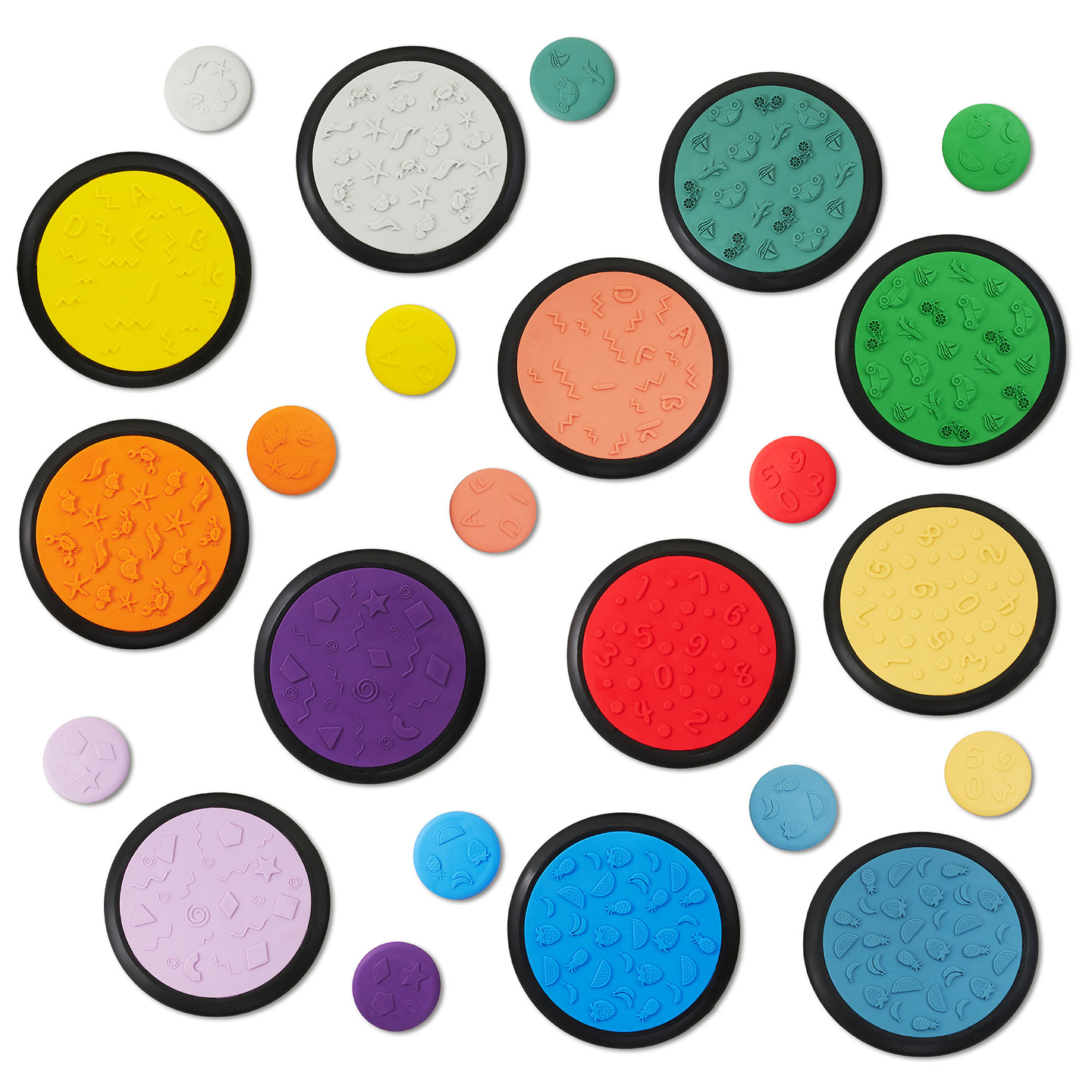 Farverige sanseskiver til børn - 24 stk