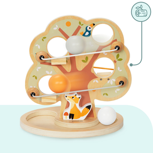 Rutsjebane med kugler i træ - Grønt træ