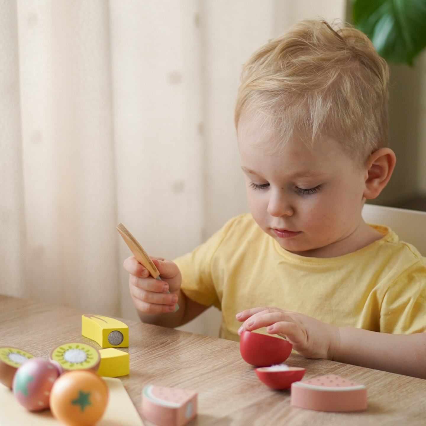 Skærefrugt i træ - sæt
