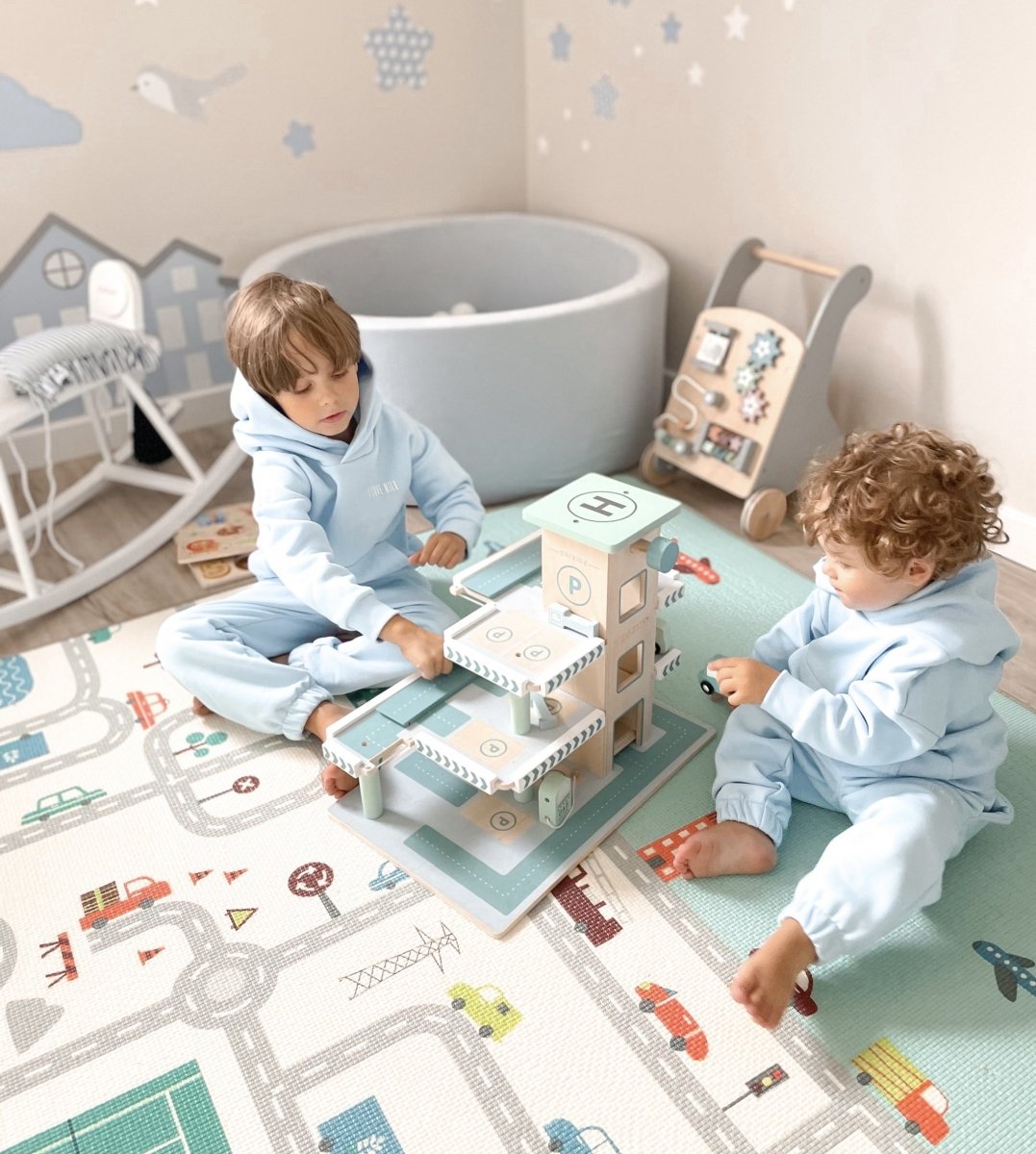 Dobbeltsidet skummåtte XXL - rulle 2 CM (vej og zigzags)