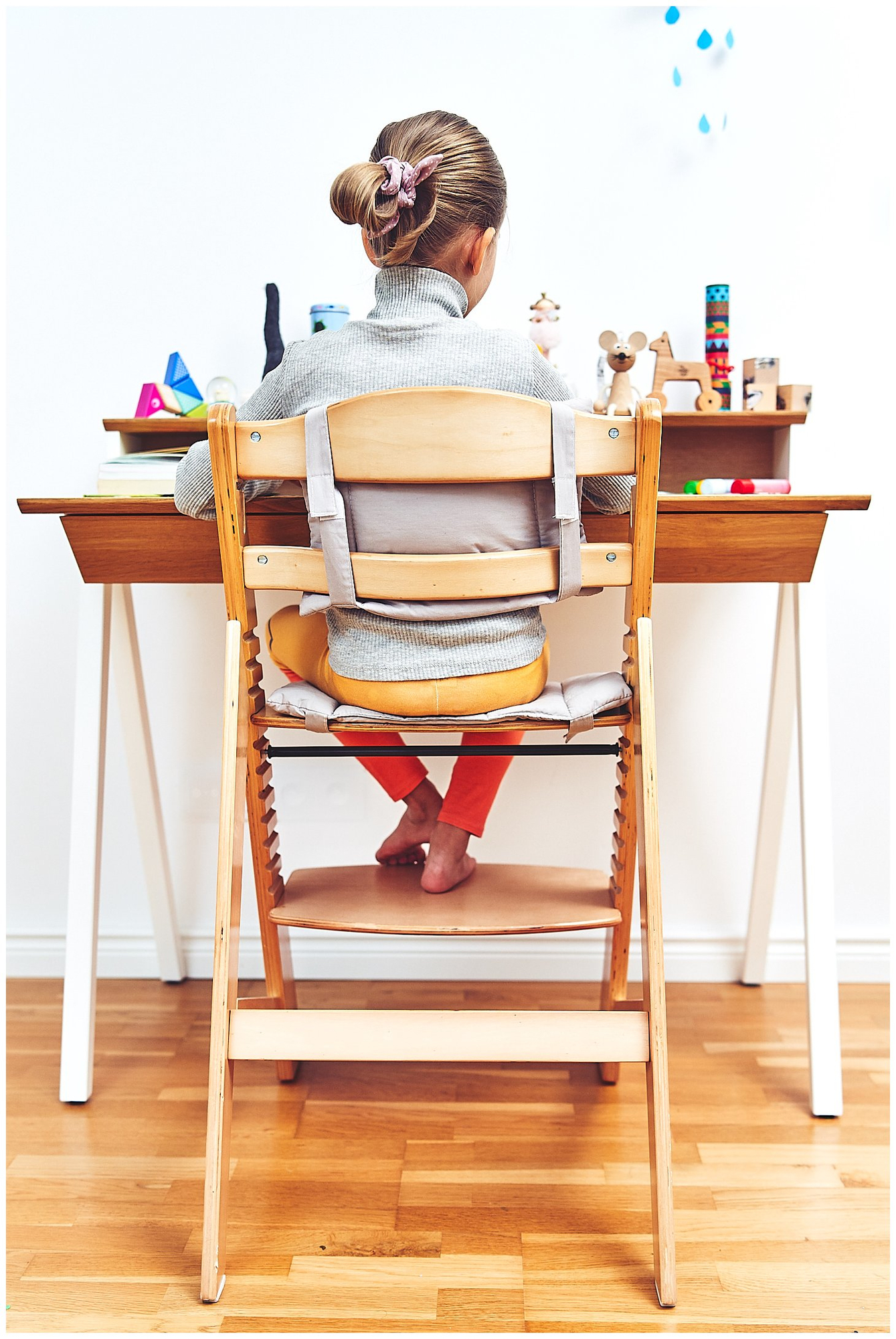 Træfodringsstol Moby-System WOODY - naturlig træfarve