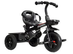 HyperMotion TOBI VECTOR trehjulet cykel - evigt oppustelige hjul + skubbebøjle. Farve: sort.