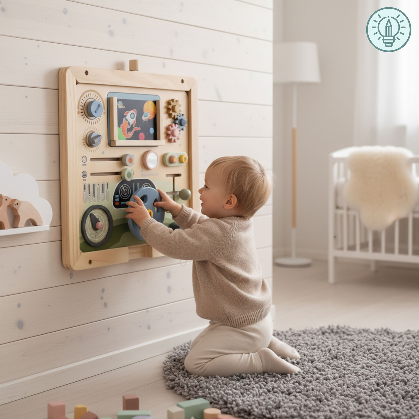 Trævægramme - til montering af Mamabrum pædagogiske tavler