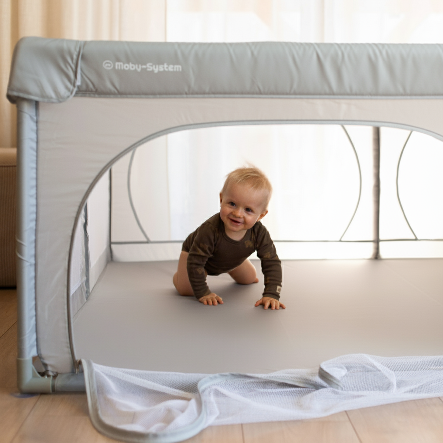 Stor løbegård 200 cm x 180 cm - baby legeplads, tørt bassin