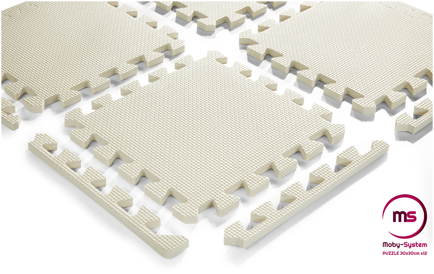 Skumpuslespil 12 stk. - pædagogisk skummåtte 120 x 90 x 1.2cm med kant - grå