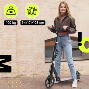 Tohjulet løbehjul til unge voksne - med støddæmper - HyperMotion Skyline - pink, aluminium - 100 kg