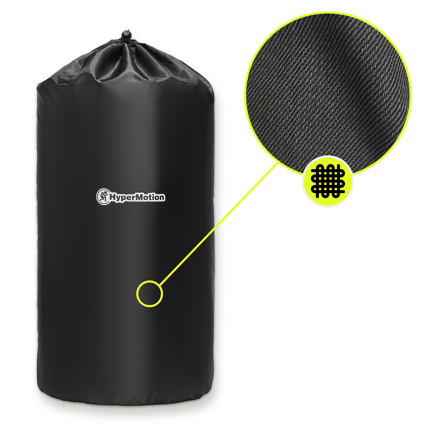 Akupressurmåtte med pude og betræk - 72 cm HyperMotion sort og hvid