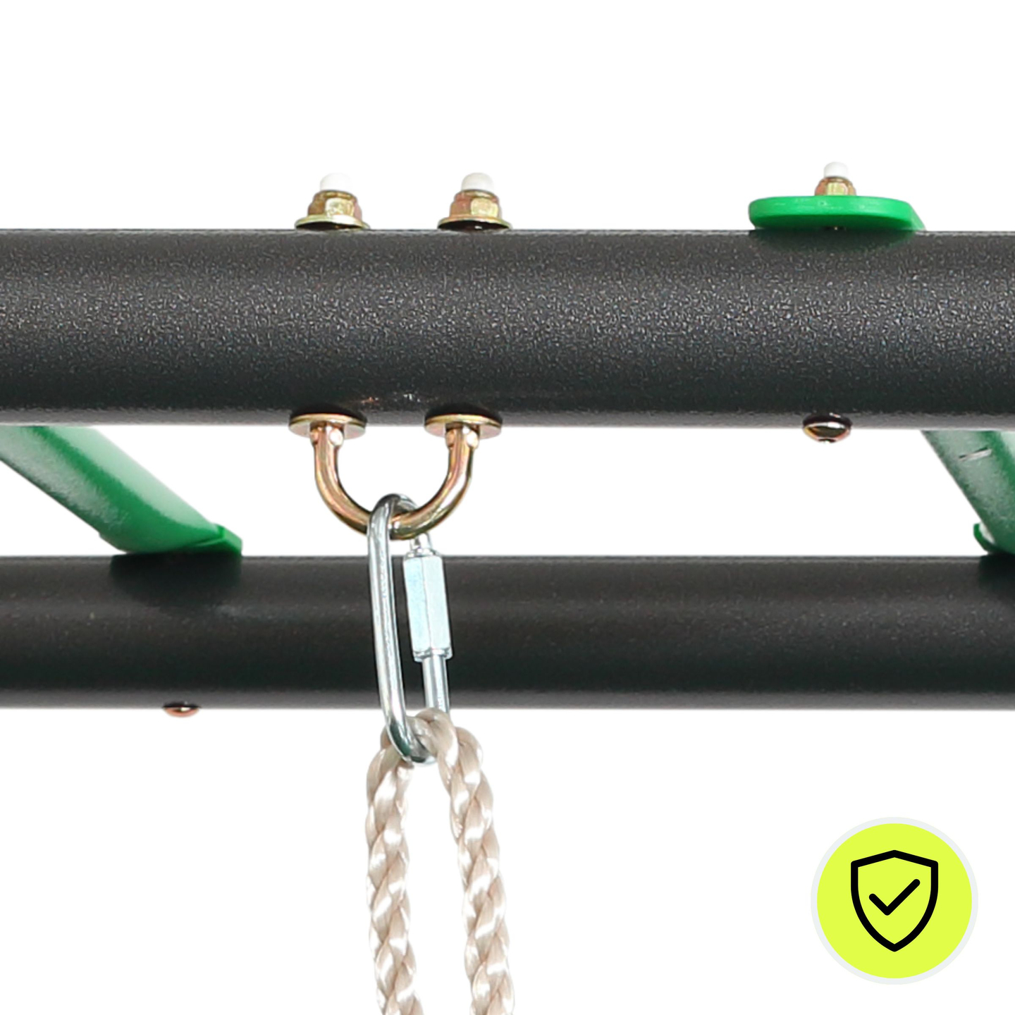 XXL havegynge i stål - 2 sæder, stige, gymnastiktrapez