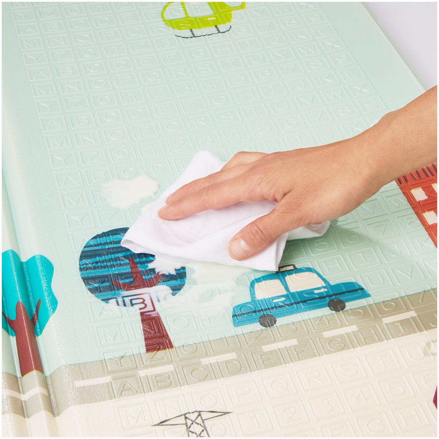 Dobbeltsidet skummåtte XXL - sammenfoldelig 1 CM (bjerg og vej)