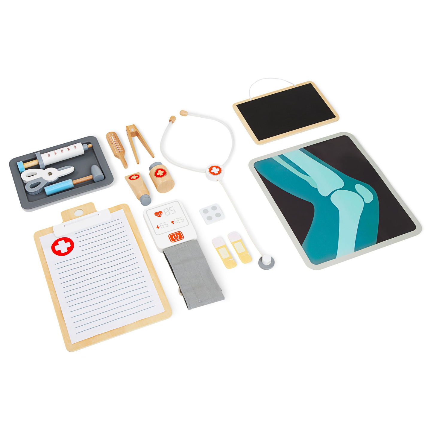 Lægeklinik i træ XXL - lægesæt med tilbehør